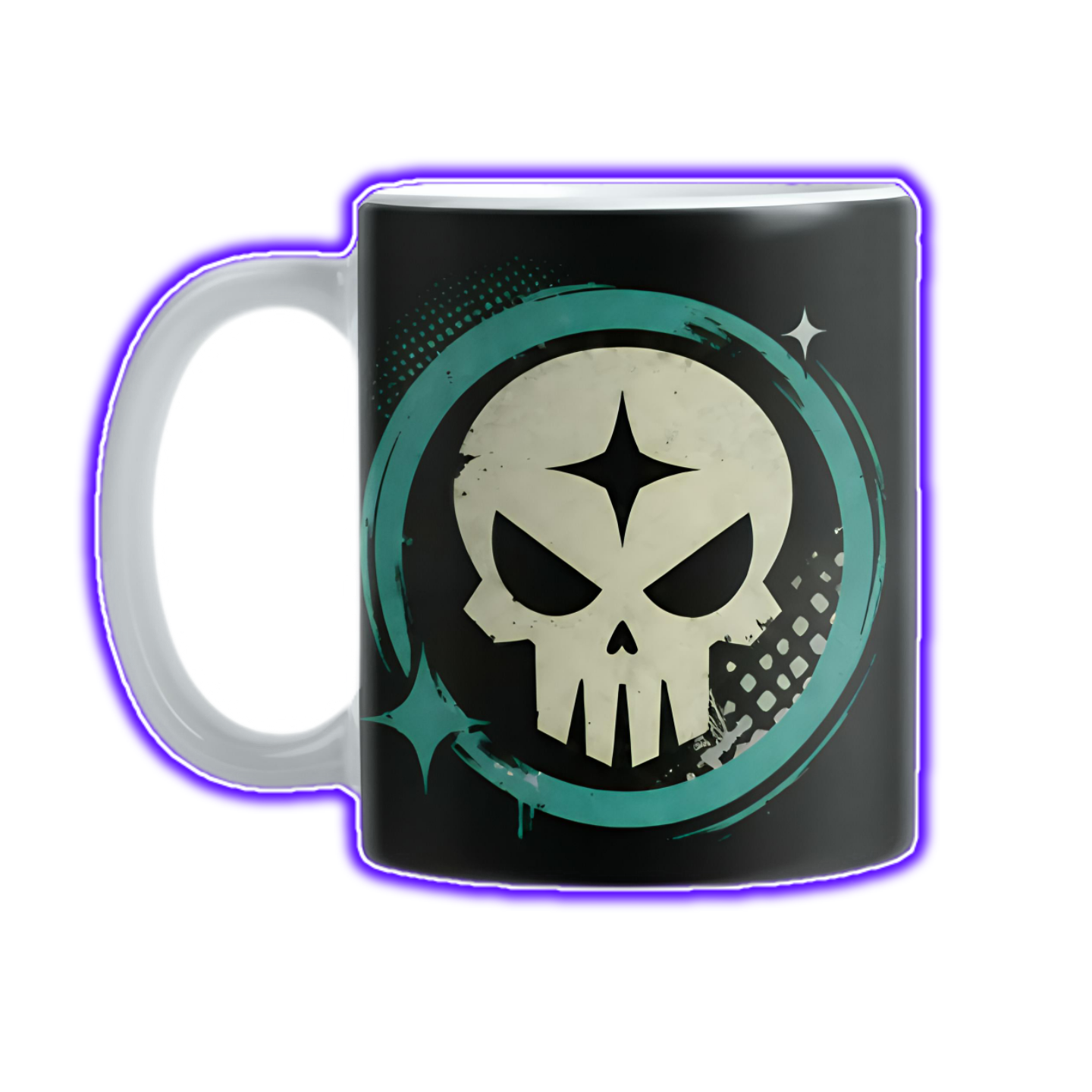 Matte Black Skull Mug